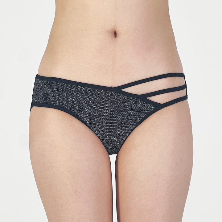 Charcoal Grey Strappy Cutout Bikini Panty
