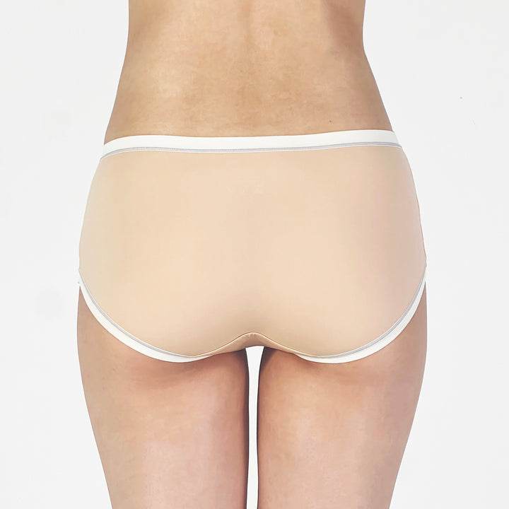 Nude Sheer Boyshort Panty with Contrast Trim