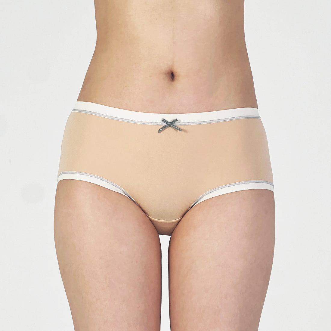 Nude Sheer Boyshort Panty with Contrast Trim