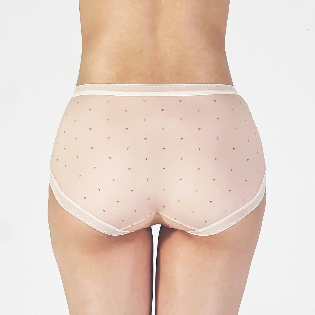 Blush Pink Printed Boyshort Panty with Satin Bow