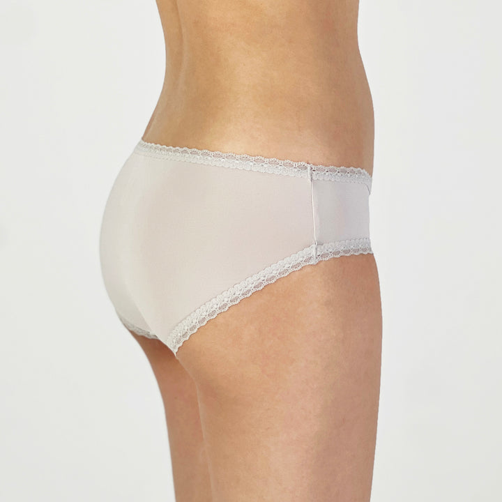 Soft White Lace Trim Bikini Panty