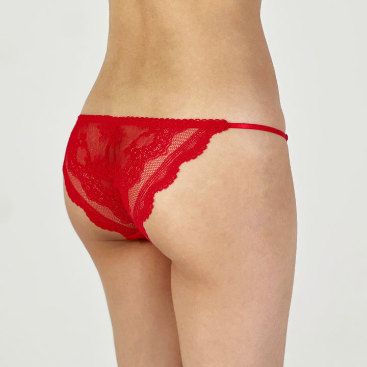 Scarlet Desire Lace Thong with Adjustable Straps