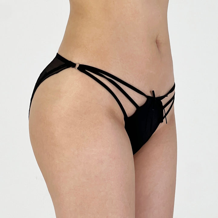 Midnight Allure Strappy Mesh Panty