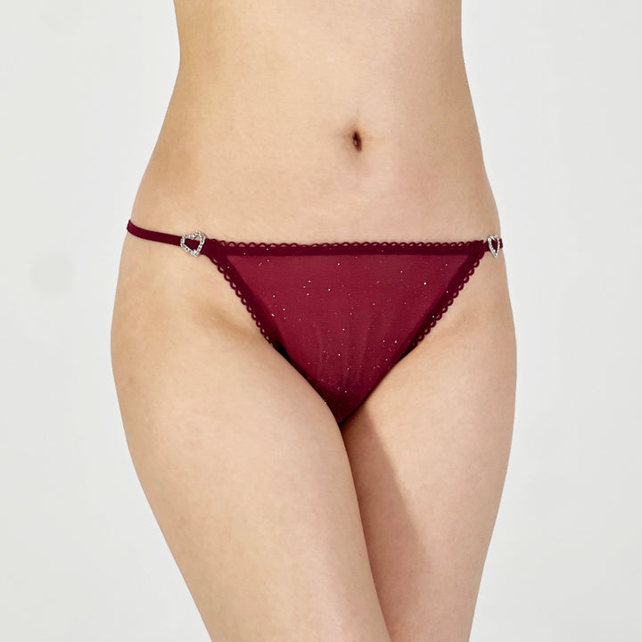 Sparkling Garnet Heart Panty