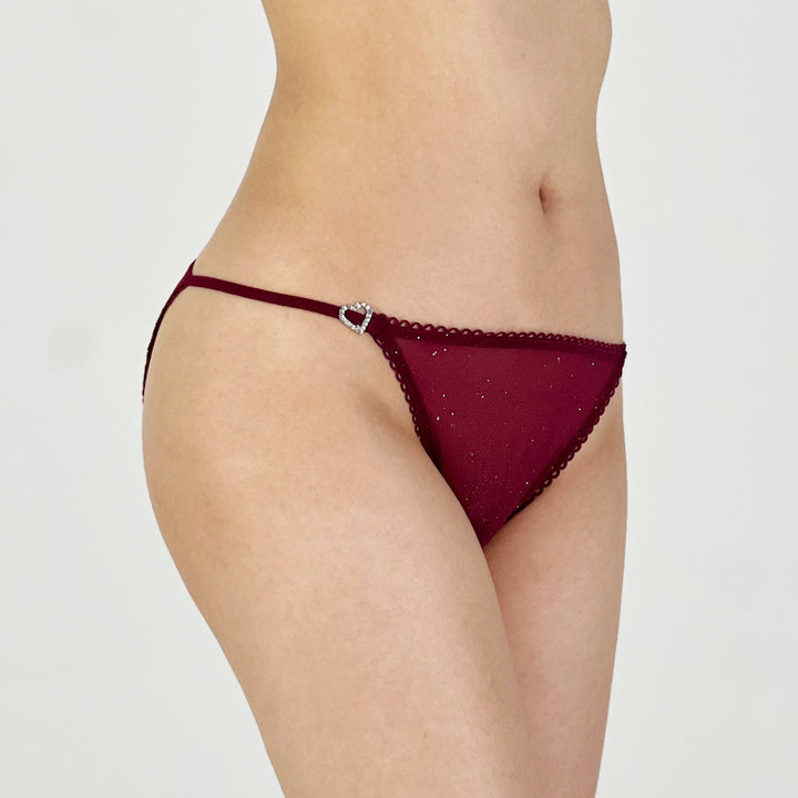 Sparkling Garnet Heart Panty