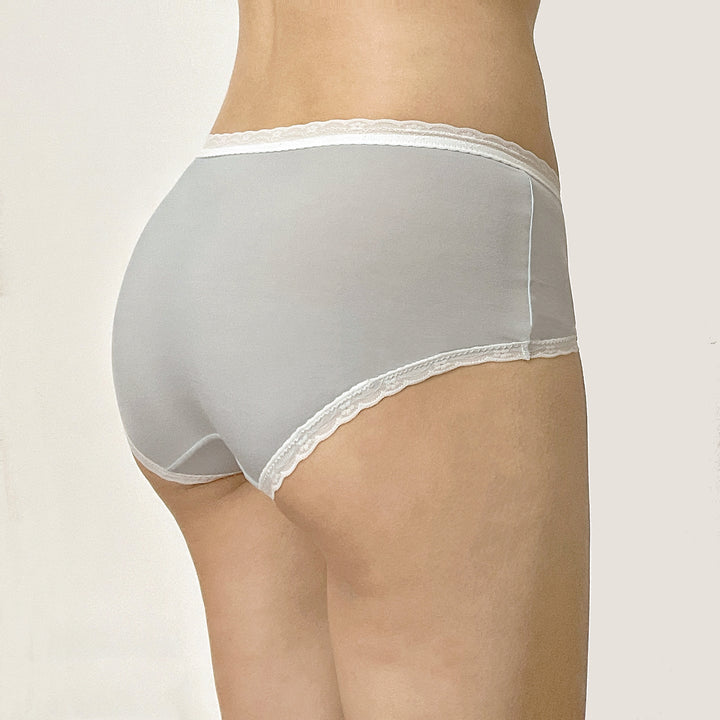 Soft Fog Blue Lace Trim Panty