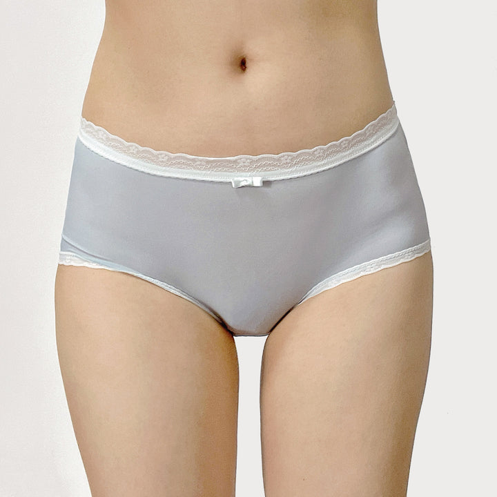 Soft Fog Blue Lace Trim Panty