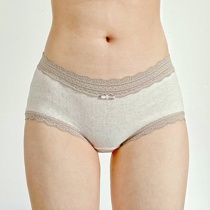 Soft Lace Trim Comfort Brief – Ash Beige