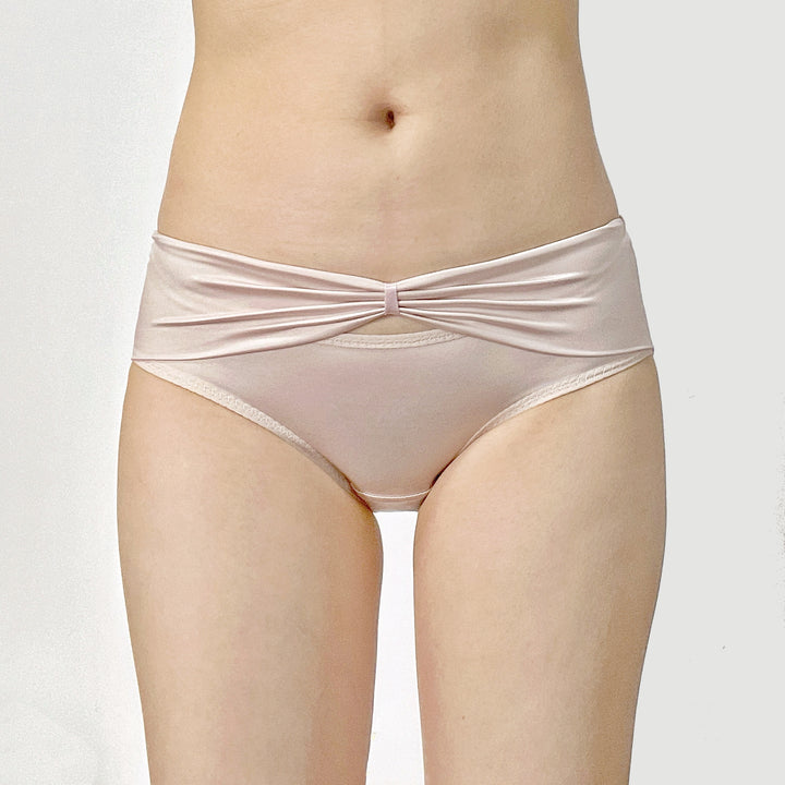 Blush Satin Twist-Cut Briefs