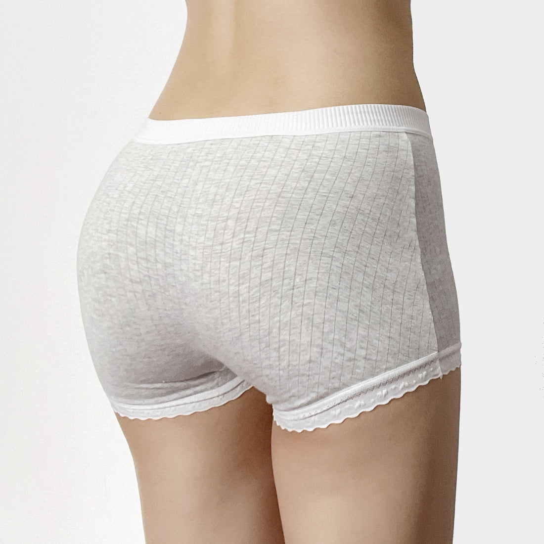 Ribbed Comfort Boxer Brief in Soft Gray