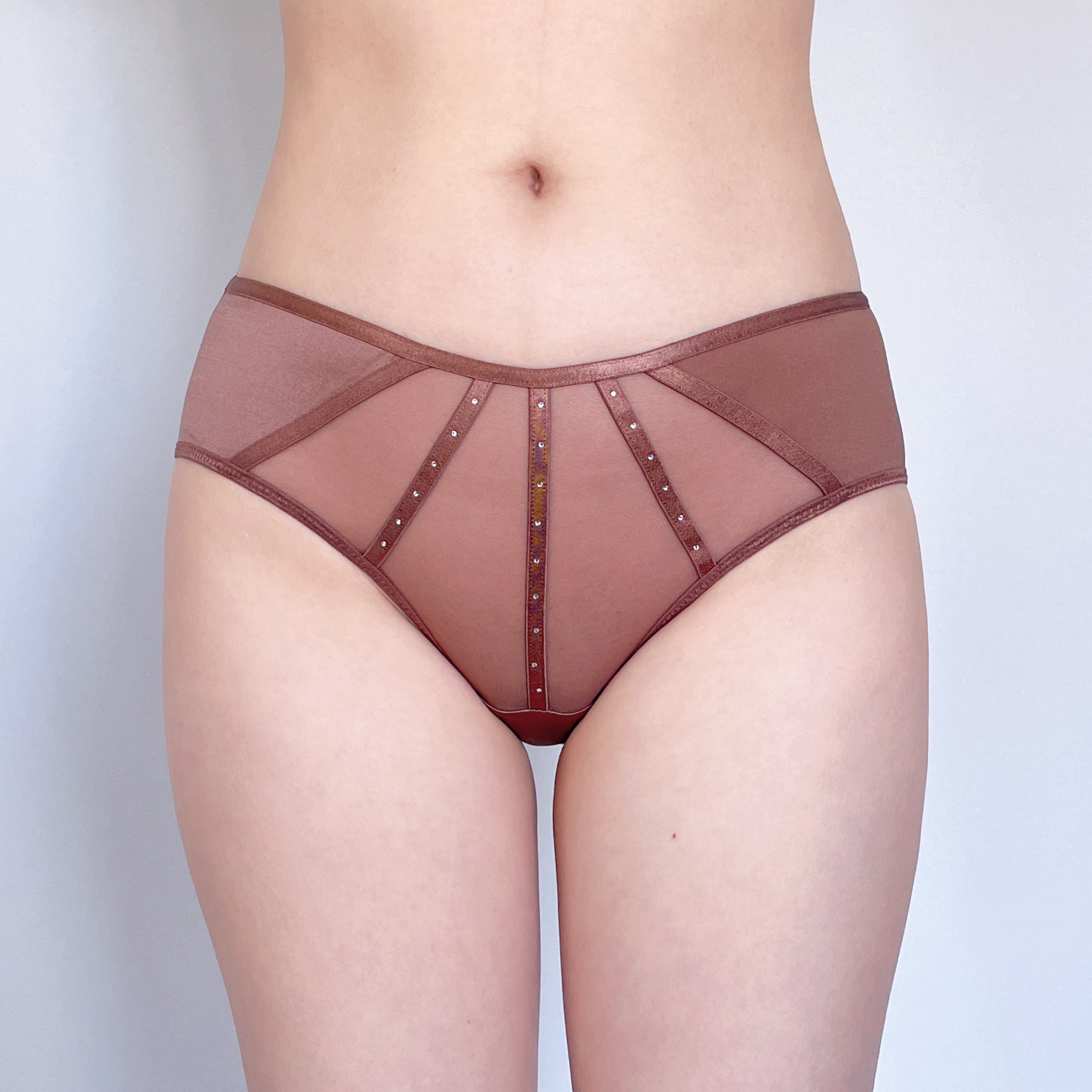 Bronze Glow Studded Briefs-female panty_langerie_underwear