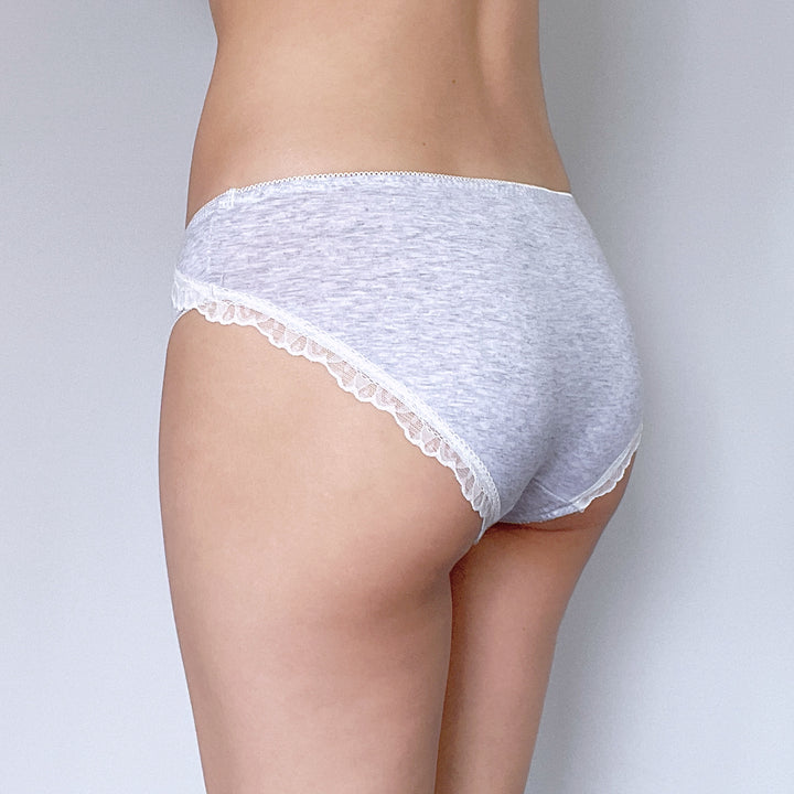 Heather Gray Lace-Trim Hipster