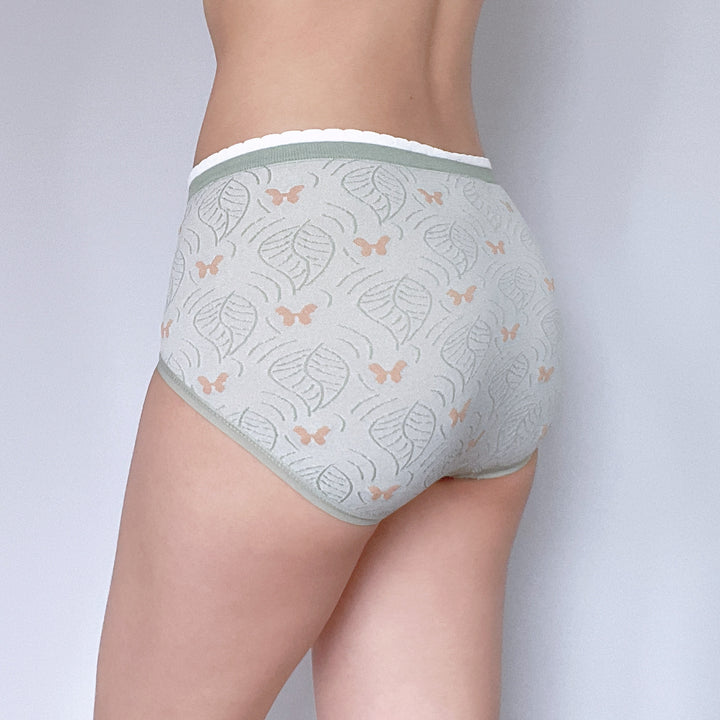 Light Green Leaf Butterfly Panty-female_panty_lingerie_underwear