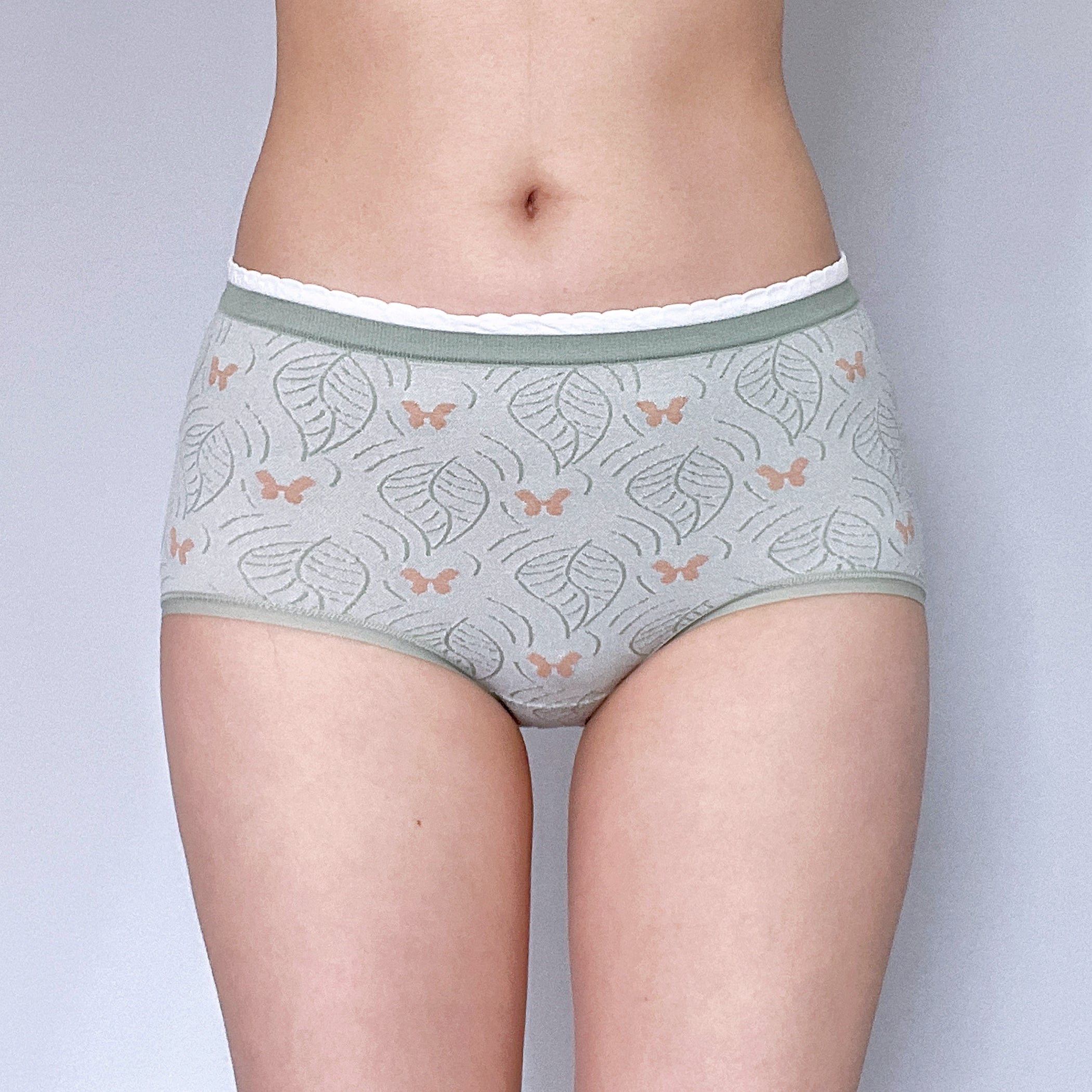 Light Green Leaf Butterfly Panty-female_panty_lingerie_underwear