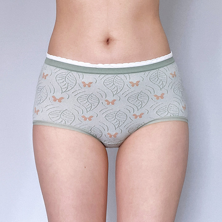 Light Green Leaf Butterfly Panty-female_panty_lingerie_underwear