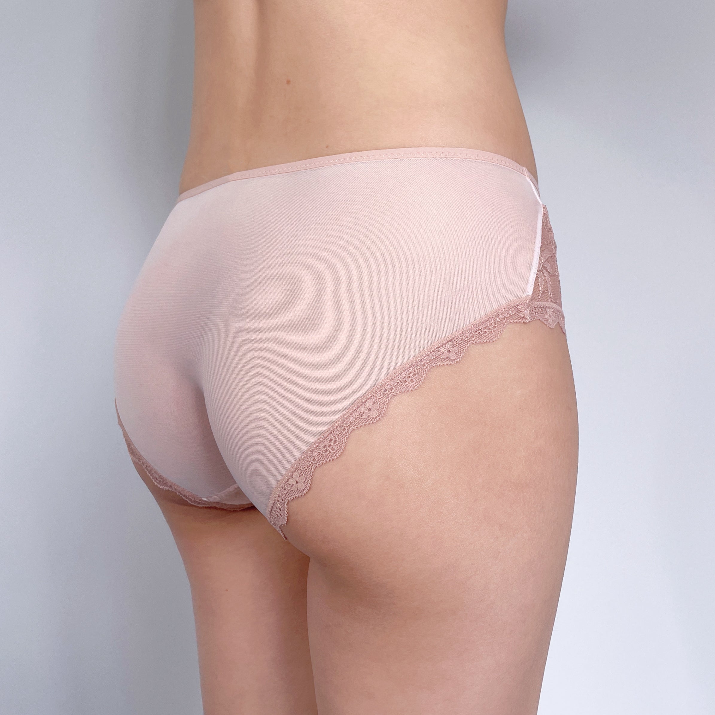 Blush Satin & Lace Cutout Panty